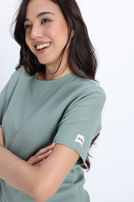 Zivame 2 Mile Fashion Knit Cotton Loungewear Set - Iceberg Green — image 7